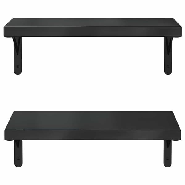 vidaXL Vegghyller 2 stk 50x23,5 cm svart rustfritt stål