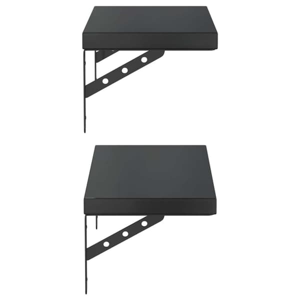 vidaXL Vegghyller 2 stk 50x23,5 cm svart rustfritt stål