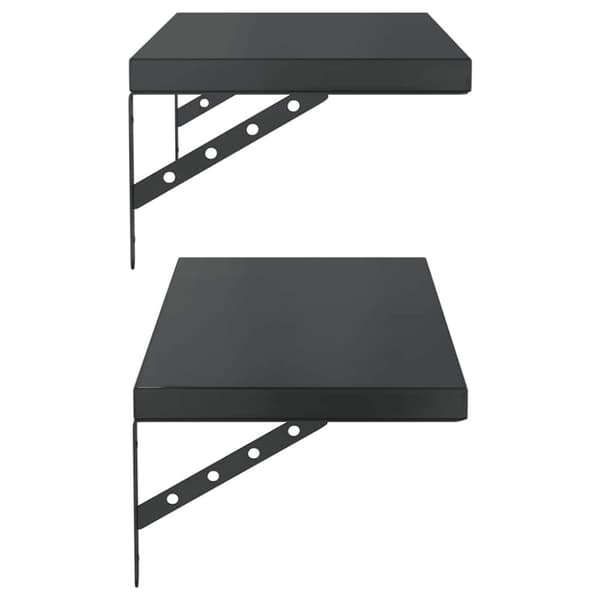 vidaXL Vegghyller 2 stk 75x30 cm svart rustfritt stål