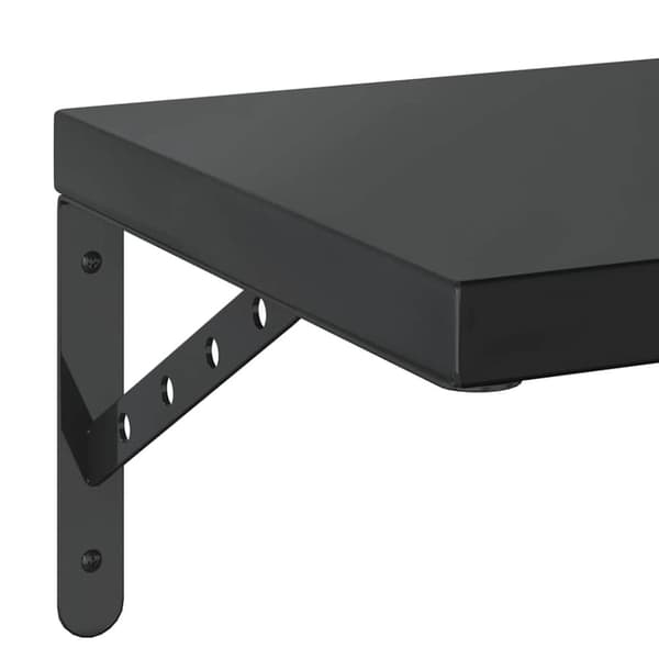 vidaXL Vegghyller 2 stk 75x30 cm svart rustfritt stål