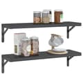 Miniatyrbilde 5 av 10: vidaXL Vegghyller 2 stk 75x23,5 cm svart rustfritt stål