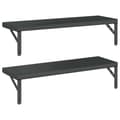 Miniatyrbilde 8 av 10: vidaXL Vegghyller 2 stk 75x23,5 cm svart rustfritt stål