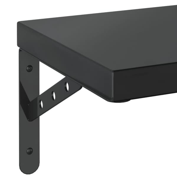 vidaXL Vegghyller 2 stk 75x23,5 cm svart rustfritt stål