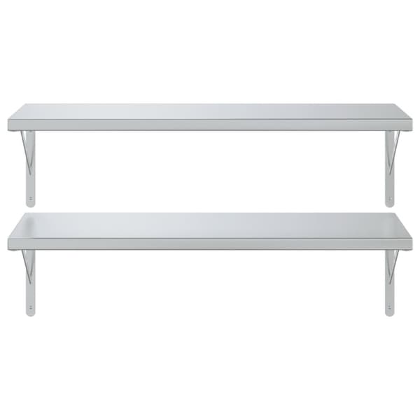 vidaXL Vägghyllor 2 st 100x40 cm silver rostfritt stål