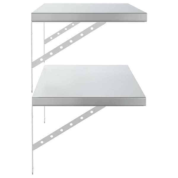 vidaXL Vägghyllor 2 st 100x40 cm silver rostfritt stål