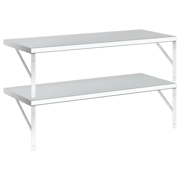 vidaXL Vägghyllor 2 st 100x40 cm silver rostfritt stål