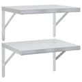 Miniatyrbilde 3 av 10: vidaXL Vegghyller 2 stk 50x40 cm sølv rustfritt stål
