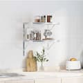Miniatyrbilde 4 av 10: vidaXL Vegghyller 2 stk 50x40 cm sølv rustfritt stål