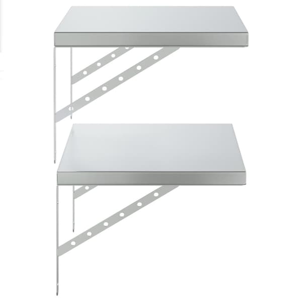 vidaXL Vegghyller 2 stk 50x40 cm sølv rustfritt stål