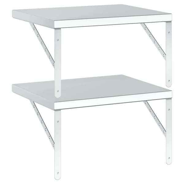 vidaXL Vegghyller 2 stk 50x40 cm sølv rustfritt stål