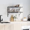 Miniatyrbilde 4 av 10: vidaXL Vegghyller 2 stk 75x40 cm svart rustfritt stål