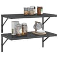 Miniatyrbilde 5 av 10: vidaXL Vegghyller 2 stk 75x40 cm svart rustfritt stål