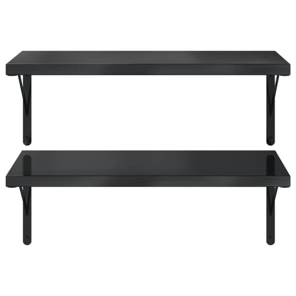 vidaXL Vegghyller 2 stk 75x40 cm svart rustfritt stål
