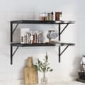 Miniatyrbilde 2 av 10: vidaXL Vegghyller 2 stk 75x40 cm svart rustfritt stål