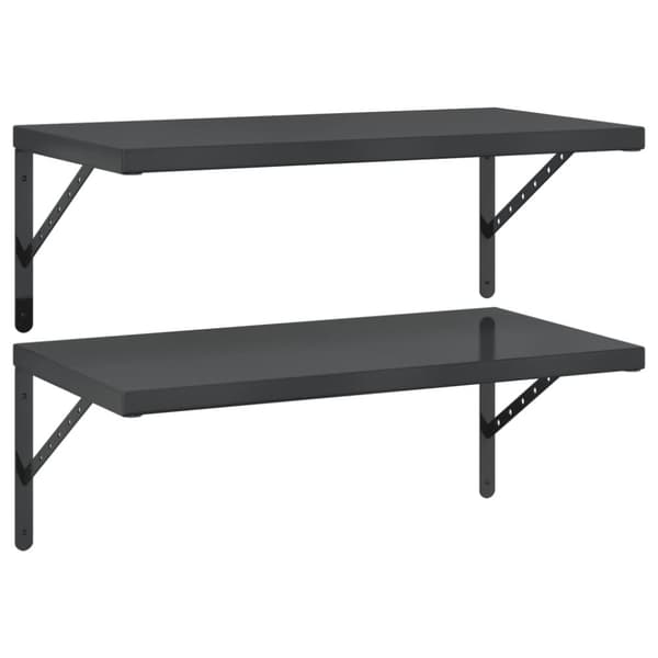 vidaXL Vegghyller 2 stk 75x40 cm svart rustfritt stål