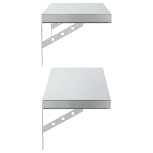 vidaXL Vegghyller 2 stk 75x23,5 cm sølv rustfritt stål