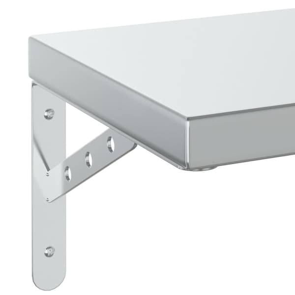 vidaXL Vegghyller 2 stk 75x23,5 cm sølv rustfritt stål