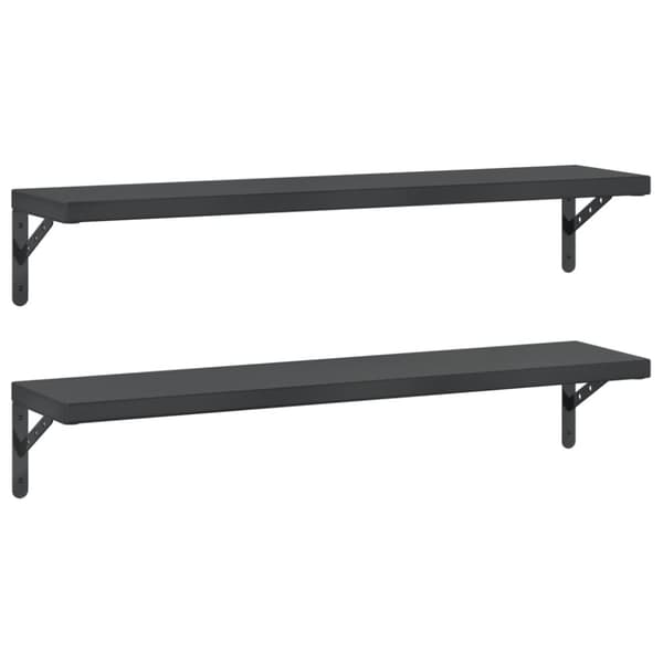 vidaXL Seinähyllyt 2 kpl 100x23,5 cm musta ruostumaton teräs