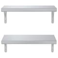 Pikkukuva 6 / 10: vidaXL Seinähyllyt 2 kpl 50x23,5 cm hopea ruostumaton teräs
