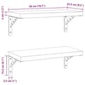 Pikkukuva 10 / 10: vidaXL Seinähyllyt 2 kpl 50x23,5 cm hopea ruostumaton teräs