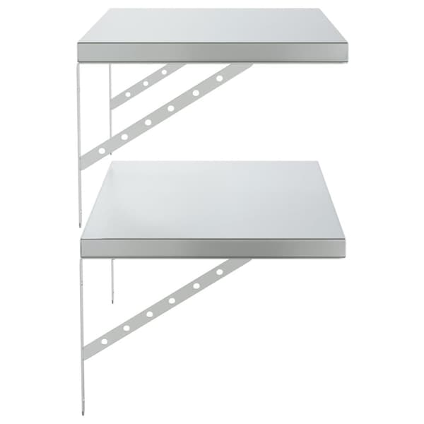 vidaXL Seinähyllyt 2 kpl 75x40 cm hopea ruostumaton teräs