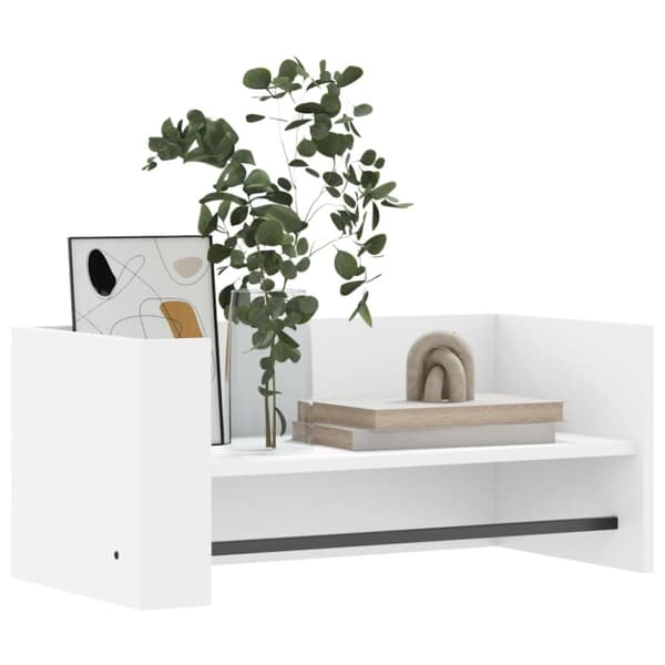 vidaXL Vegghylle hvit 70,5x35x30,5 cm konstruert tre