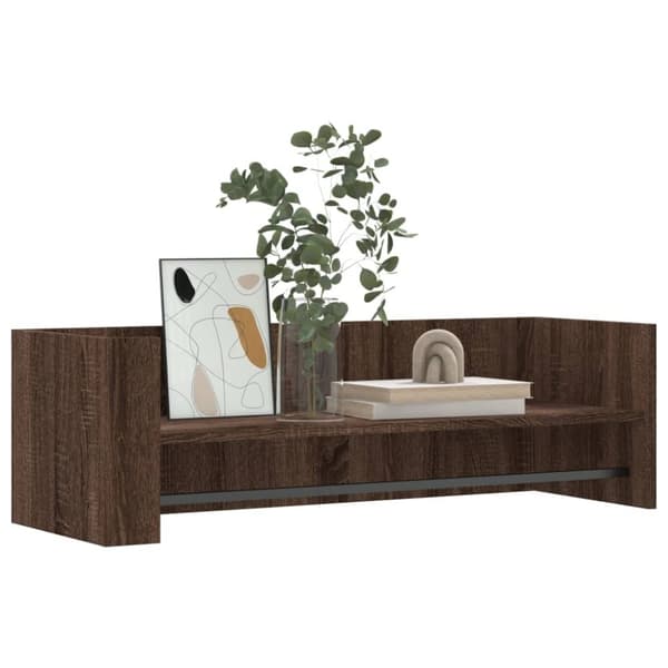 vidaXL væghylde 100x35x30,5 cm konstrueret træ brun egetræsfarve