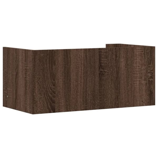 vidaXL væghylde 70,5x35x30,5 cm konstrueret træ brun egetræsfarve