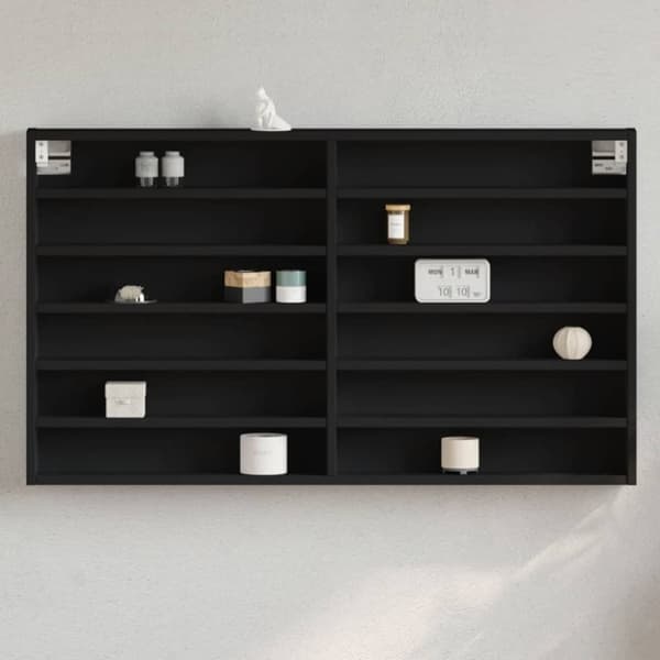 vidaXL Hyller svart 100x8,5x58 cm konstruert tre