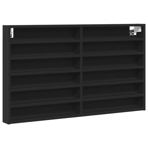 vidaXL Hyller svart 100x8,5x58 cm konstruert tre