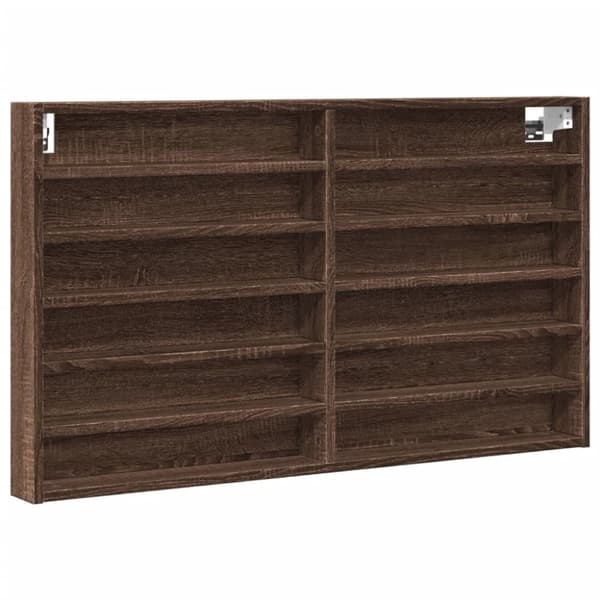 vidaXL vitrineskab 100x8,5x58 cm konstrueret træ brun egetræsfarve