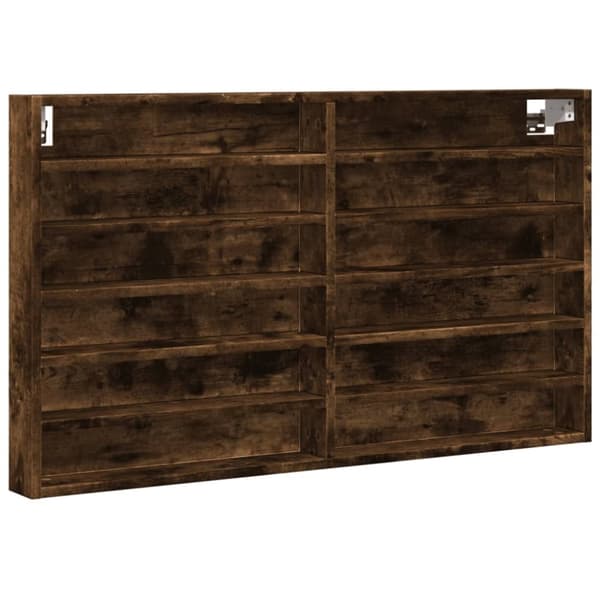vidaXL vitrineskab 100x8,5x58 cm konstrueret træ røget egetræsfarve