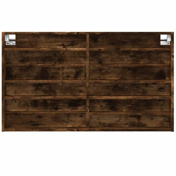 vidaXL vitrineskab 100x8,5x58 cm konstrueret træ røget egetræsfarve
