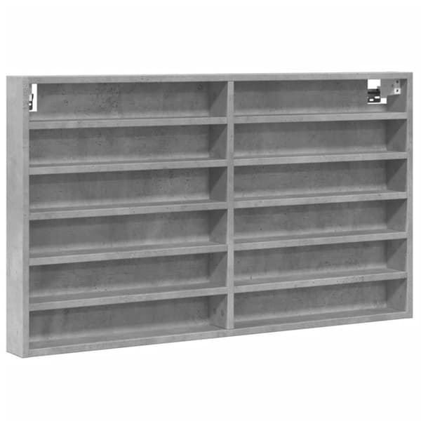 vidaXL vitrineskab 100x8,5x58 cm konstrueret træ betongrå