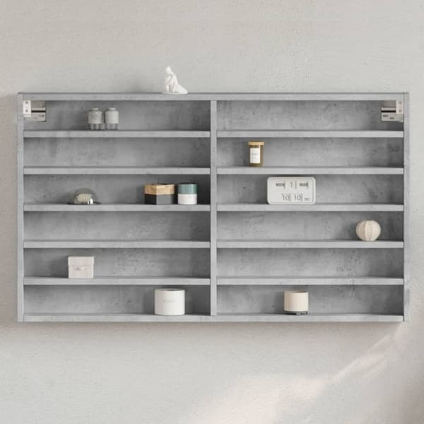 vidaXL vitrineskab 100x8,5x58 cm konstrueret træ betongrå