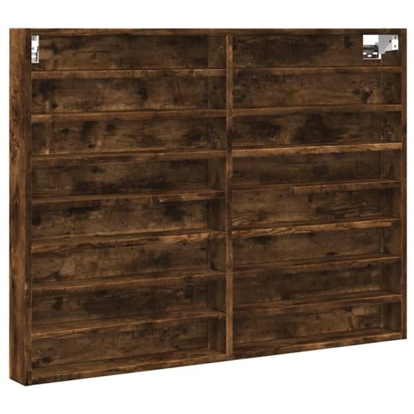 vidaXL Vitriinikaappi savutammi 100x8,5x75 cm tekninen puu