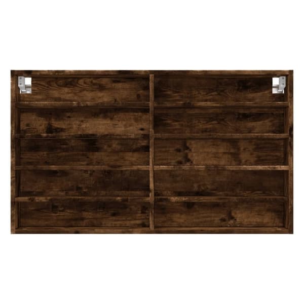 vidaXL vitrineskab 100x15x58 cm konstrueret træ røget egetræsfarve