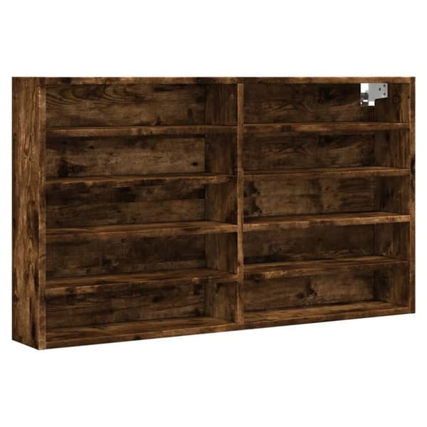 vidaXL vitrineskab 100x15x58 cm konstrueret træ røget egetræsfarve