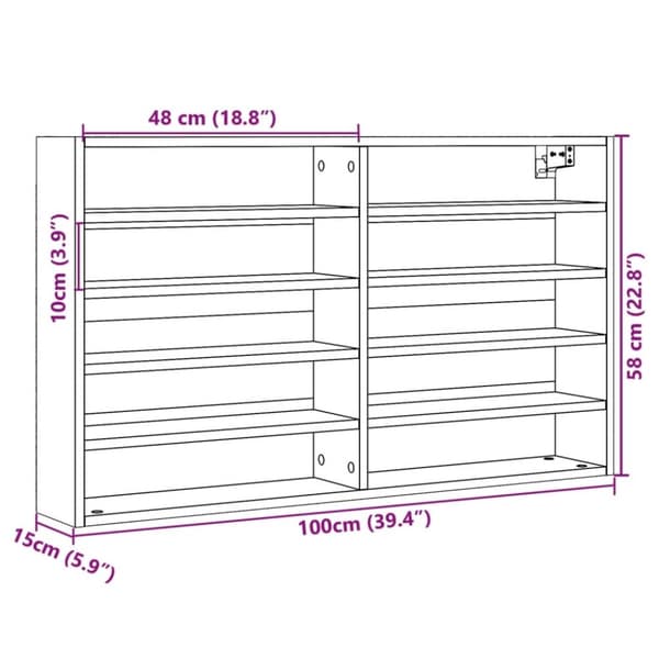 vidaXL Vitriinikaappi musta 100x15x58 cm tekninen puu