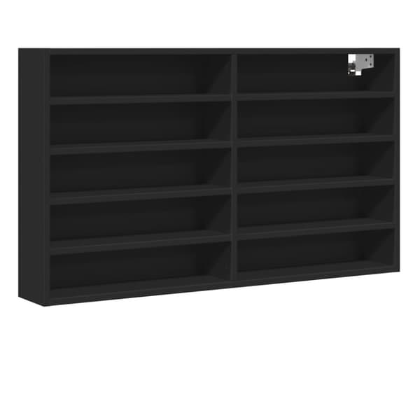 vidaXL Vitriinikaappi musta 100x15x58 cm tekninen puu