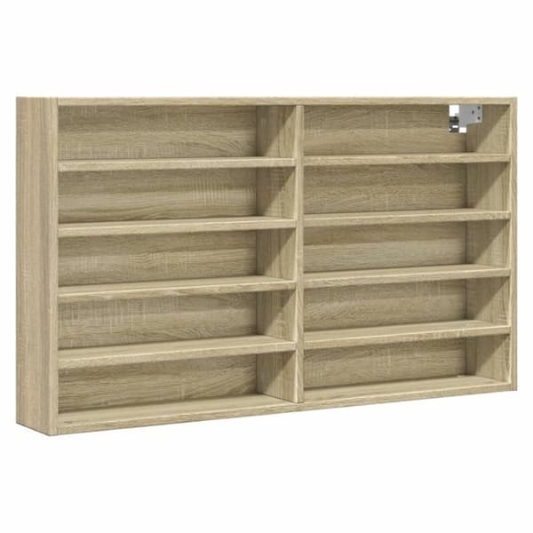 vidaXL vitrineskab 100x15x58 cm konstrueret træ sonoma-eg