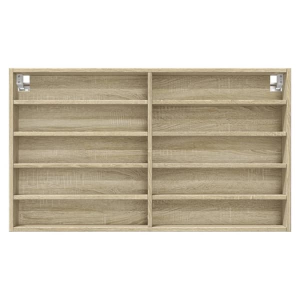 vidaXL vitrineskab 100x15x58 cm konstrueret træ sonoma-eg