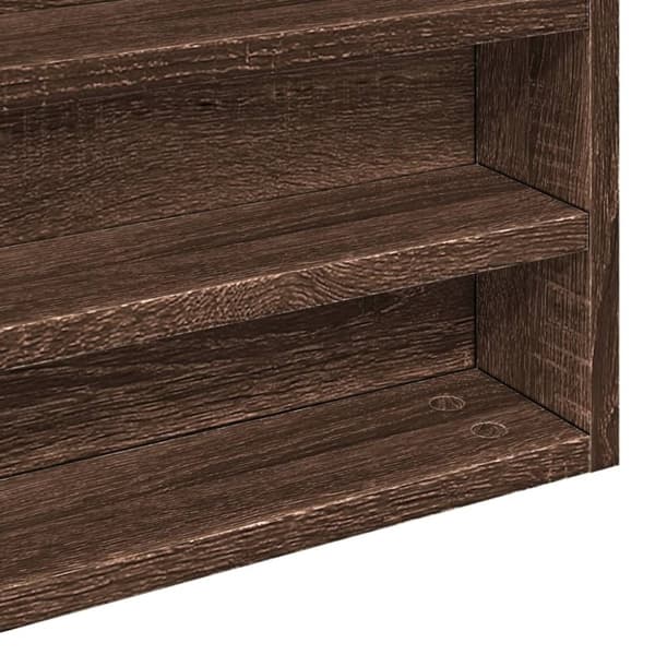 vidaXL Vitriinikaappi ruskea tammi 100x8,5x75 cm tekninen puu