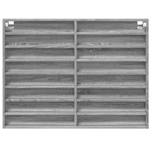 vidaXL vitrineskab 100x8,5x75 cm konstrueret træ grå sonoma-eg