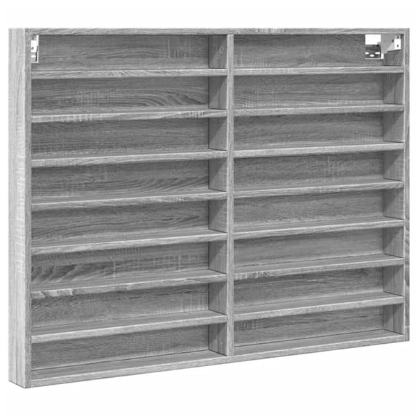 vidaXL vitrineskab 100x8,5x75 cm konstrueret træ grå sonoma-eg