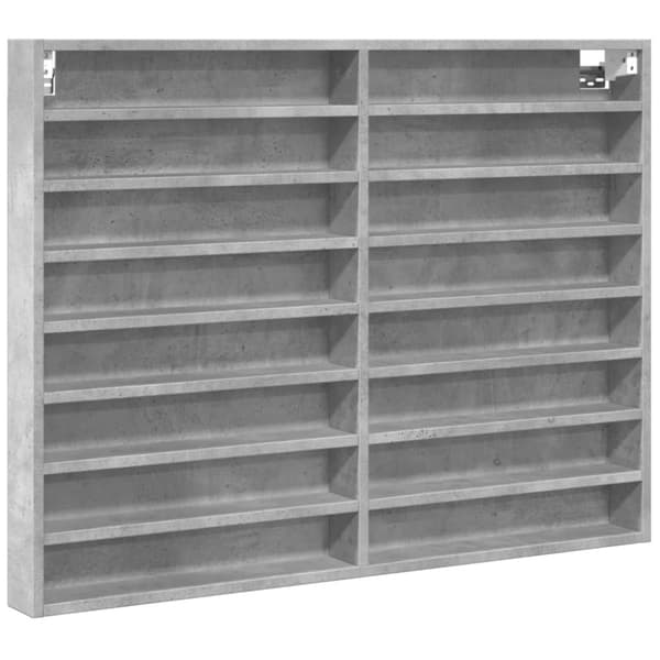 vidaXL Vitrineskap betonggrå 100x8,5x75 cm konstruert tre