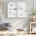 Miniatyrbilde 4 av 11: vidaXL Vitrineskap hvit 100x8,5x75 cm konstruert tre