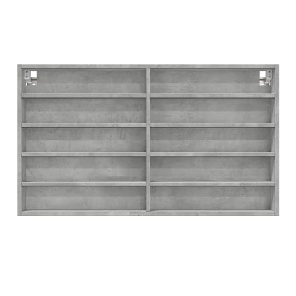vidaXL Vitrineskap betonggrå 100x15x58 cm konstruert tre