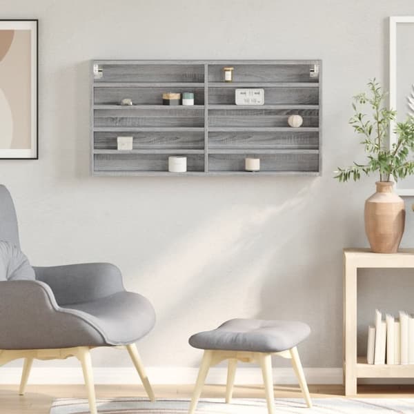vidaXL Hyller grå sonoma 100x8,5x50 cm konstruert tre