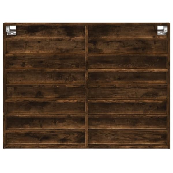 vidaXL Vitrineskap røkt eik 100x8,5x75 cm konstruert tre